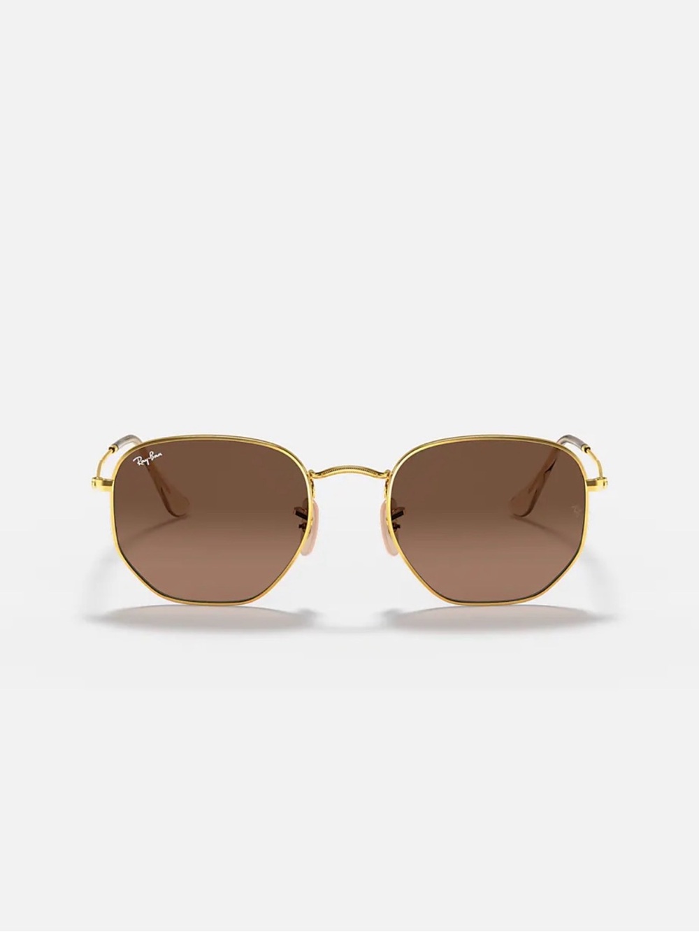 Ray-Ban Gold Frame Brown Lens Geometric Sunglasses - Picture 2 of 6